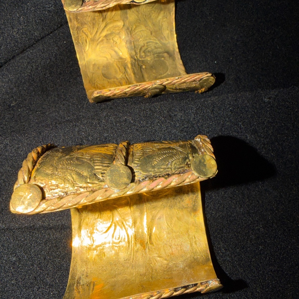 Victorian Cuff bracelets handmade vintage price is for both - Picture 4 of 7